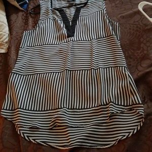 Large black and white vneck tank top